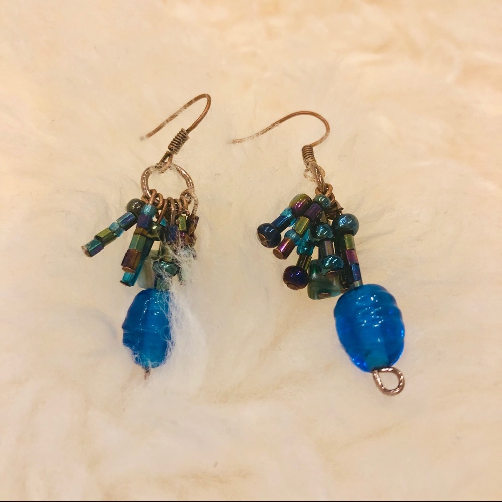 Blue dangle earrings 💙 - Picture 2 of 3